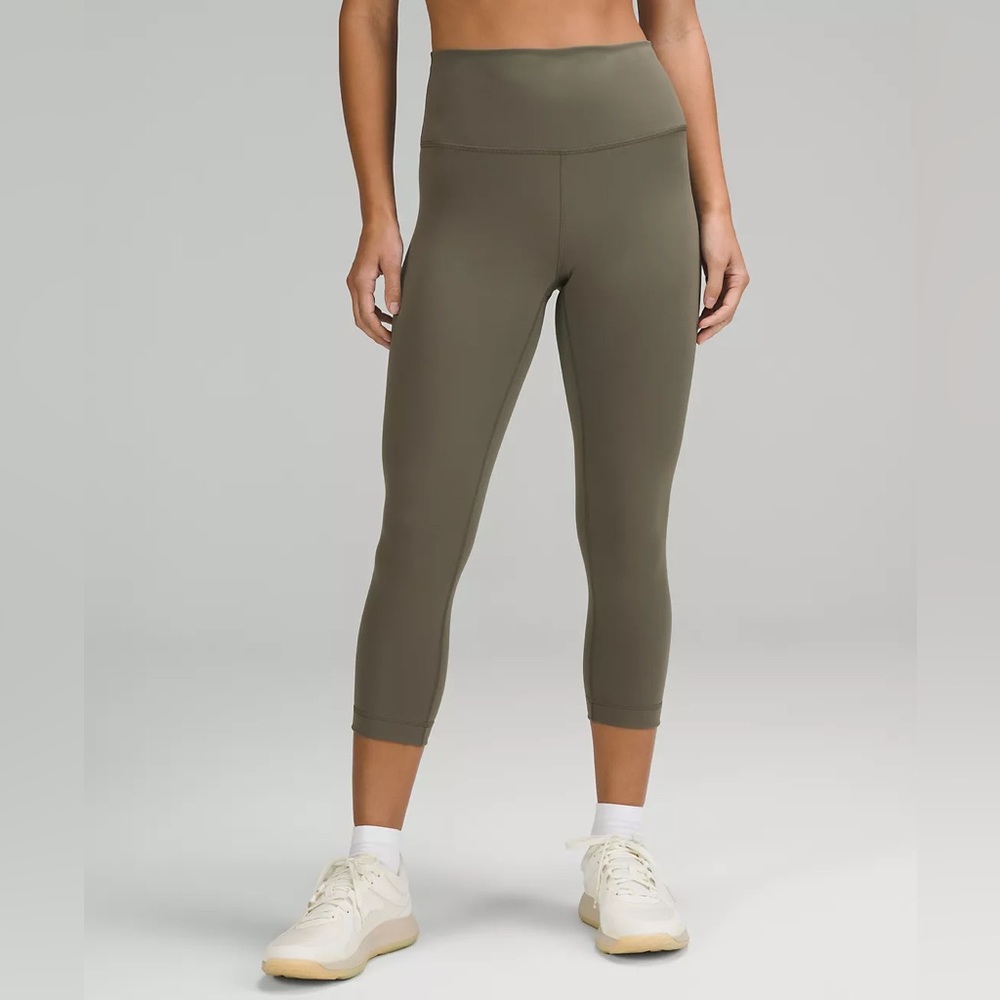 Lululemon Wunder Under Train High Rise Tight 6 Army Green 21 In Cropped Legging